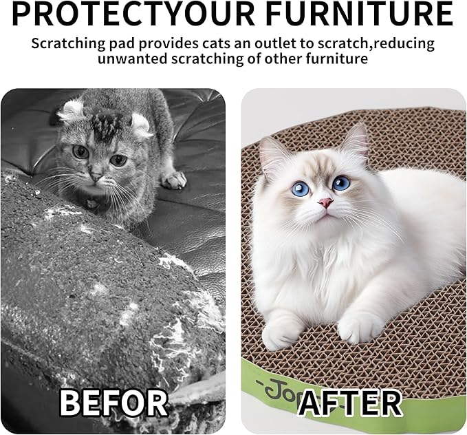 Round cat Scratcher Refill 9.84 inch Diameter 7/8 inch Thickness Scratcher Replacement Pads Scratching Board Circle cat Scratcher Scratch pad (Green and Yellow Cardboard 2PCS)