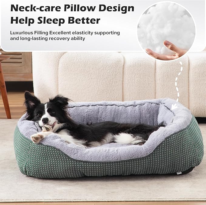 INVENHO Large Dog Beds Large Sized, Washable Orthopedic Warming Soft Sleeping Durable with Anti-Slip Bottom