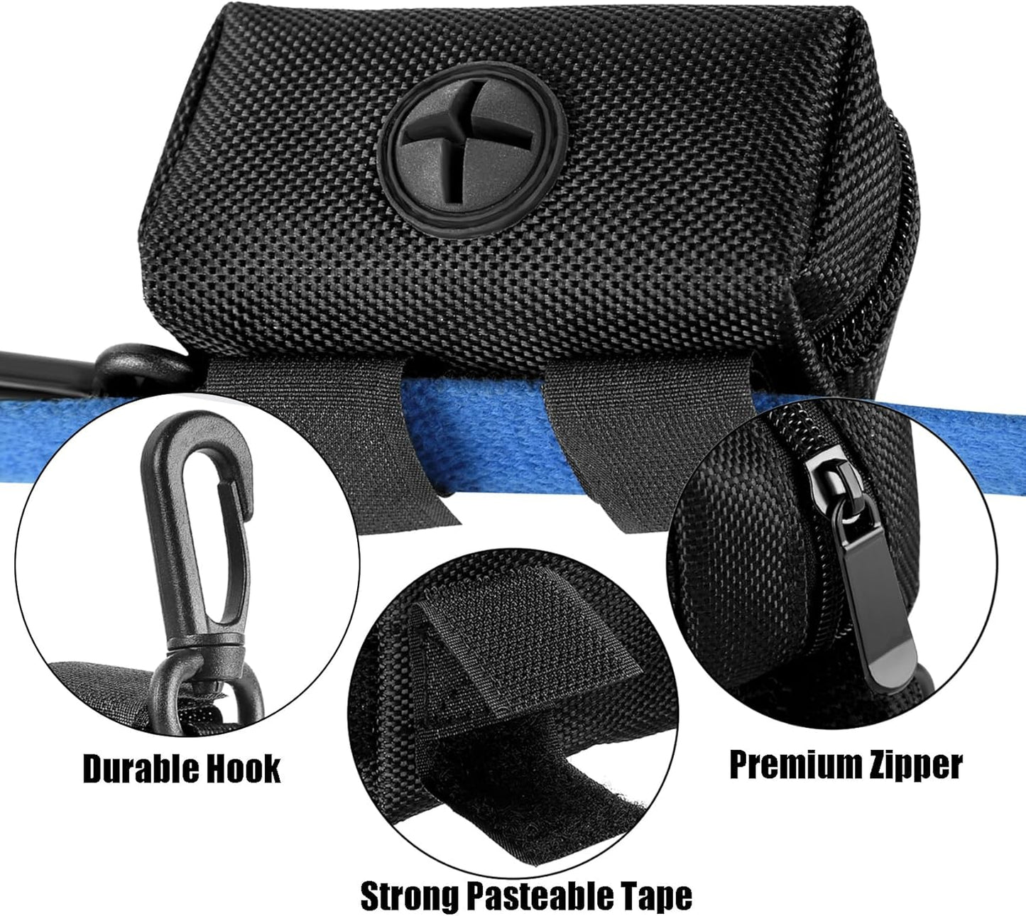 Dog Poop Bag Holder for Leash Attachment Dog Poop Bag Dispenser Dog Waste Bag Dispensers Dog Poop Bag Holders Fit Dog Leash Accessory With Hand Free Holder Carriers (Black) Pink