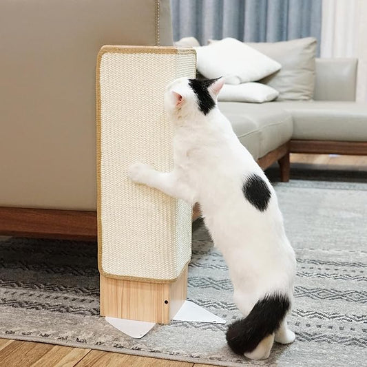 PETKARAY Couch Corner Cat Scratcher, 22" Corner Scratching Post Wall Scratcher, Sisal Furniture Protector for Sofa with Reversible Base, Small