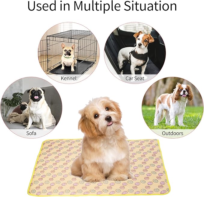 NACOCO Pet Cooling Mat Cat Dog Cushion Pad Summer Cool Down Comfortable Soft for Pets and Adults (S, Yellow)