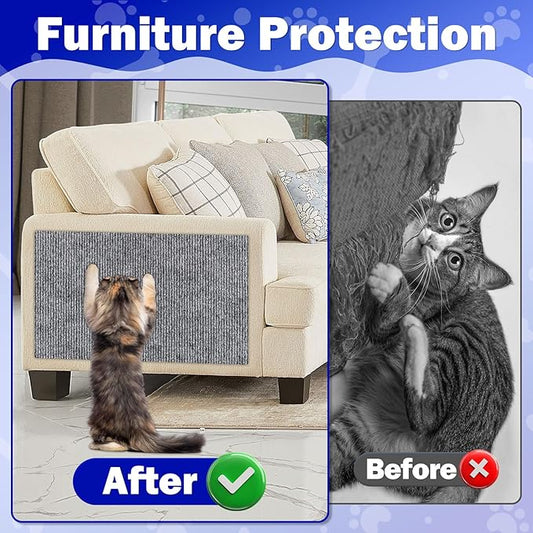 Anit Cat Scratch Couch Furniture Protector,196.8x15.8 Cat Wall Corner Scratcher Pads Mat,DIY Climbing Scratching Carpet Post Replacement