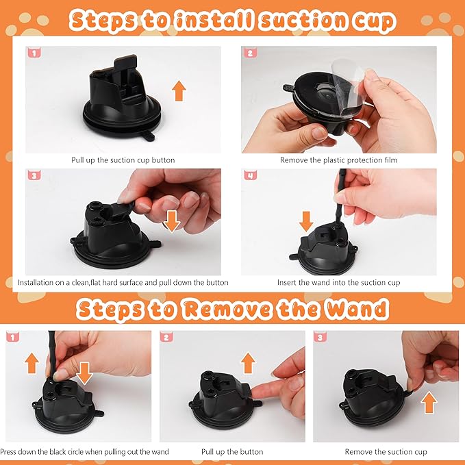 4-in-1 Interactive Cat Toys for Indoor Cat Feather Toys Suction Cup Cat Toys Simulation Feather Flying Bird Toy Replacements Cat Wand Toy for Kitten