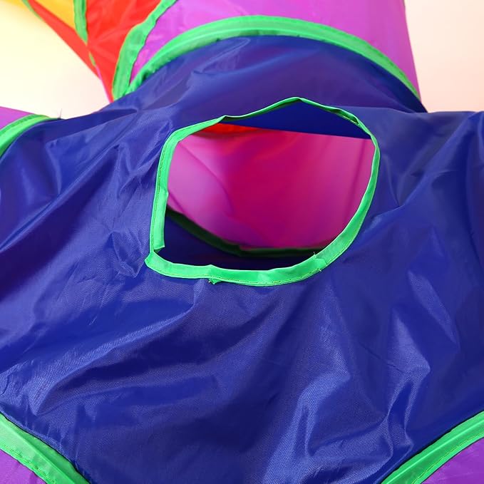 ‌Coolcandy Cat Tunnel & Interactive Cat Toy Indoor, Curved 5 Way Tunnel Toys for Indoor Cats, Collapsible Interactive Peekaboo Cave with Play Ball, for Multi-Way Play & Small Animals