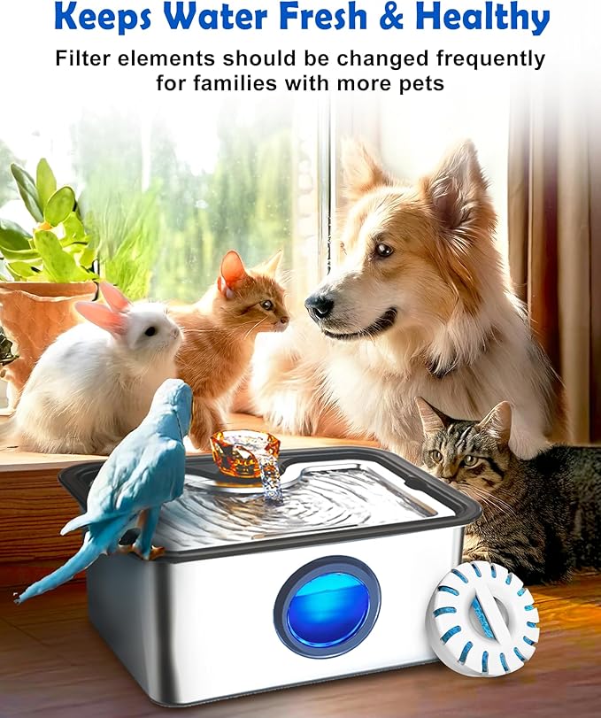 Filter Element Pack for FurryPlanet Large 12L Stainless Steel Dog Water Fountain,Ultra-Purification Pet Fountain Dog Cat Drinking Dispenser 6in1,Deep Purification Filter Pack