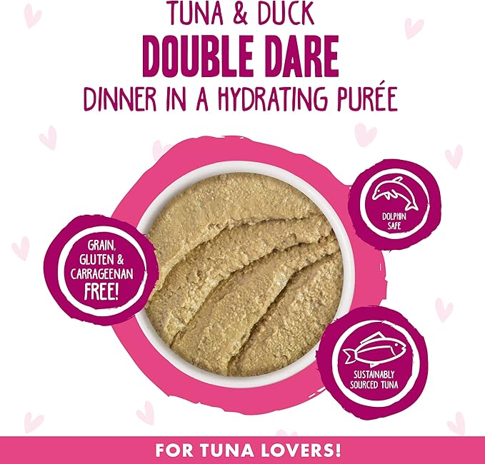 Weruva B.F.F. Play - Best Feline Friend Paté Lovers, Aw Yeah!, Tuna & Duck Double Dare with Tuna & Duck, 2.8oz Can (Pack of 12)