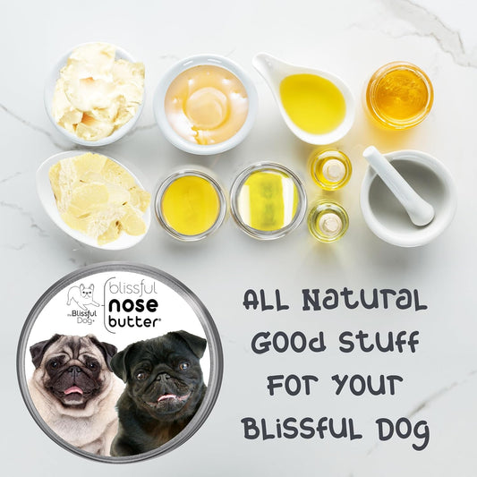 The Blissful Dog Pug Duo Unscented Nose Butter - Dog Nose Butter, 16 Ounce