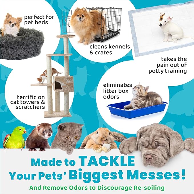 Unique Pet Odor and Stain Eliminator Liquid Concentrate - Makes Over 10 Gallons - Eliminates Pet Odors and Stains (128 oz)