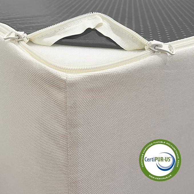 Best Pet Supplies Dog Stairs & Steps - CertiPur-US Made in USA Foam Steps for Small Dogs & Cats, Non-Slip Indoor Balanced Pet Step Support, Dog Ramp, No Assembly, Ivory, 4-Step (18-inch Height).