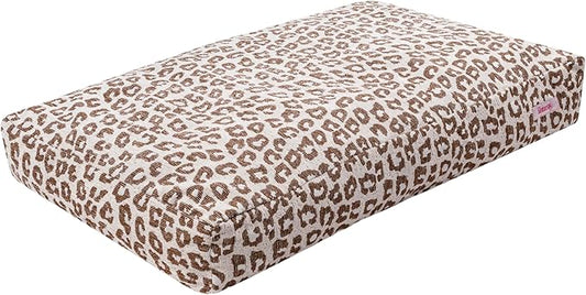 DBD3001E-L Mabel 41" x 25.5" Designer Modern Ultra Soft Reversible Plush Rectangular Pet Bed with Washable Cover, Modern Leopard