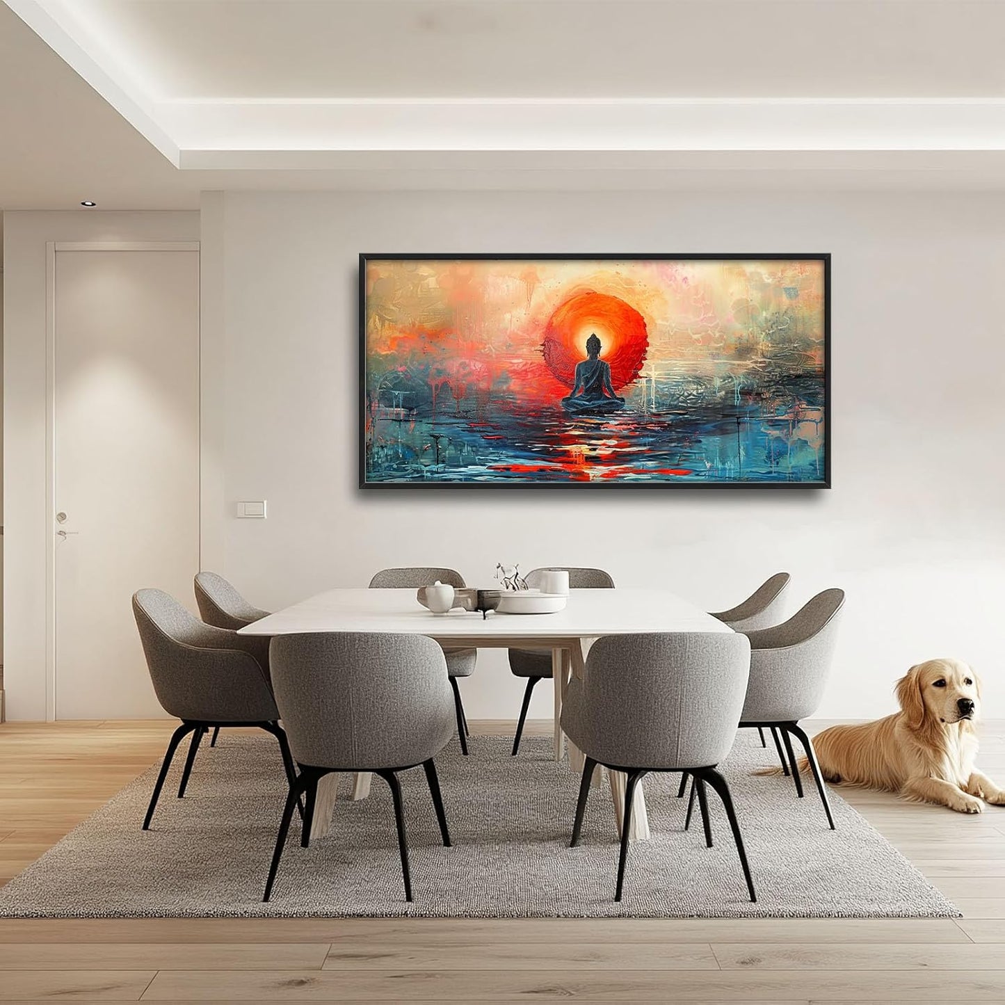 Quorin Buddha Large Wall Art Abstract Zen Pictures Spiritual Meditation Wall Decor Yoga Spa Canvas Print Painting Artwork for Bathroom Living Room Bedroom 60L x 30W