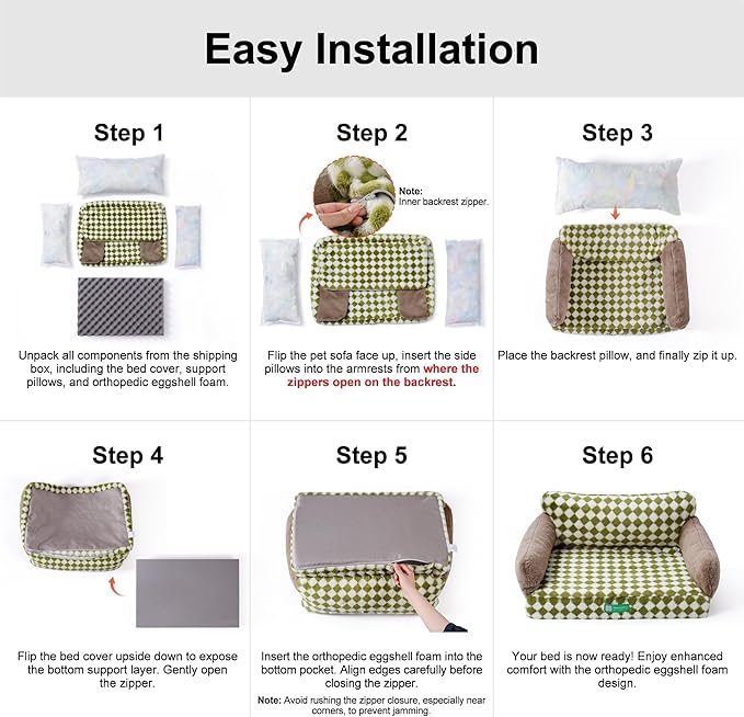 MEWOOFUN Cat Bed for Indoor Cats Orthopedic Dog Bed for Small Medium Dogs, Egg- Foam Pet Bed with Removable Washable Cover and Non-Slip Bottom (Medium, Grey)