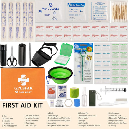 Dog First Aid Kit - Pet First Aid Kit for Dogs Pet Emergency Kit with Pets First Aid Supplies for Home Camping Hiking Traveling