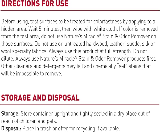 Nature’s Miracle® Stain & Odor Remover, Tough on Dog Urine, Feces, Vomit, Drool and Other Organic Stains and Odors, 1 Gallon