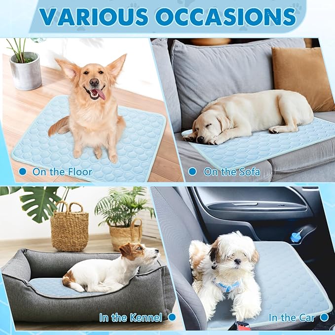 Upgrade Self-Cooling Mat for Dogs & Cats - Washable Pet Cooling Pad, Foldable Dog Cooling Mat Pet Cool Blanket for Indoor or Outdoor