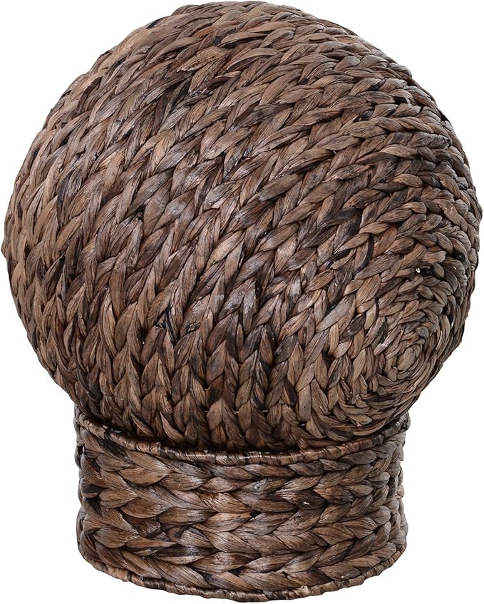 PawHut Handwoven Elevated Cat Bed with Soft Cushion & Egg Chair Shape, Basket Kitty House with Stand, Raised Wicker Cat Bed for Indoor Cats, 23.5" H, Gray