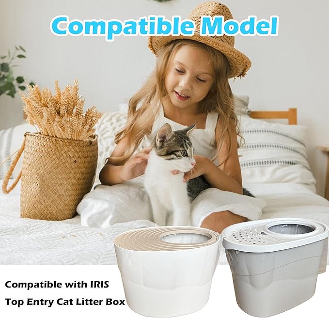 30 Pack Litter Box Liners Fit for IRIS Top Entry Cat Litter Box - Durable Thickened and Scratch-Resistant, Liners for Most Top Entry Litter Pan Models