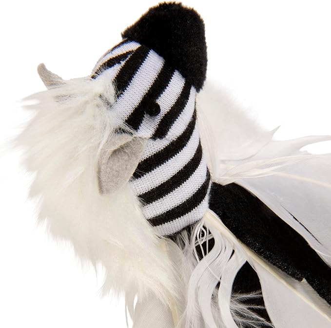 SmartyKat Instincts HappyNip Zingy Zebra Feathered Toss & Chase Interactive Cat Toy, Contains Catnip & Silvervine - White/Black, One Size