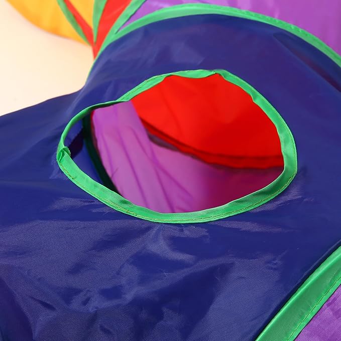 ‌Coolcandy Cat Tunnel & Interactive Cat Toy Indoor, Curved 3 Way Tunnel Toys for Indoor Cats, Collapsible Interactive Peekaboo Cave with Play Ball, for Multi-Way Play & Small Animals