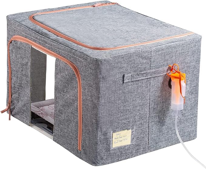 Puppy Incubator, Pet Atomization Oxygen Box, Incubator for Kitten and Puppies, Pet Nncubator with Nebulization Kit and Pets Blanket 100L