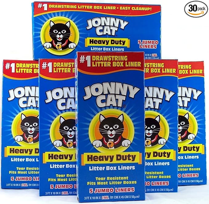 JONNY CAT Cat Litter Box Liners 5 / Box (Pack of 6)