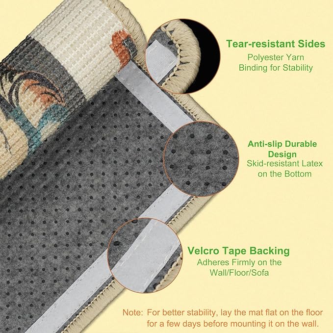 SOLDAY Sisal Cat Wall Scratcher 22x13 inch for Floor Wall Carpet Couch Furniture, Cat Scratching Posts with Velcro Tape, Anti Scratch Furniture Protector(Lightsaber Cat)