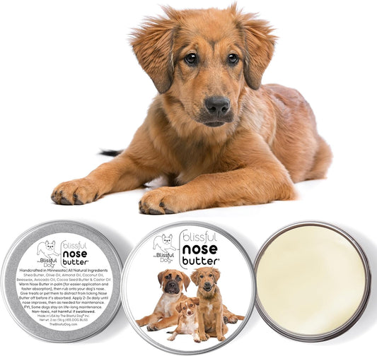 The Blissful Dog 3 Cute Puppies Nose Butter, Versatile Dog Nose Balm for Dry Nose, Handcrafted Nose Moisturizer, Easy-to-Apply Dog Essentials, Unscented, 2 oz.