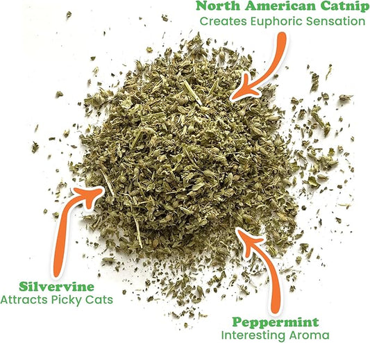 Meowijuana | Feline Frost Catnip Holiday Blend | Premium Organic Catnip | Grown in North America | Perfect for Cat Toys | Fresh Catnip for Extended Playtime
