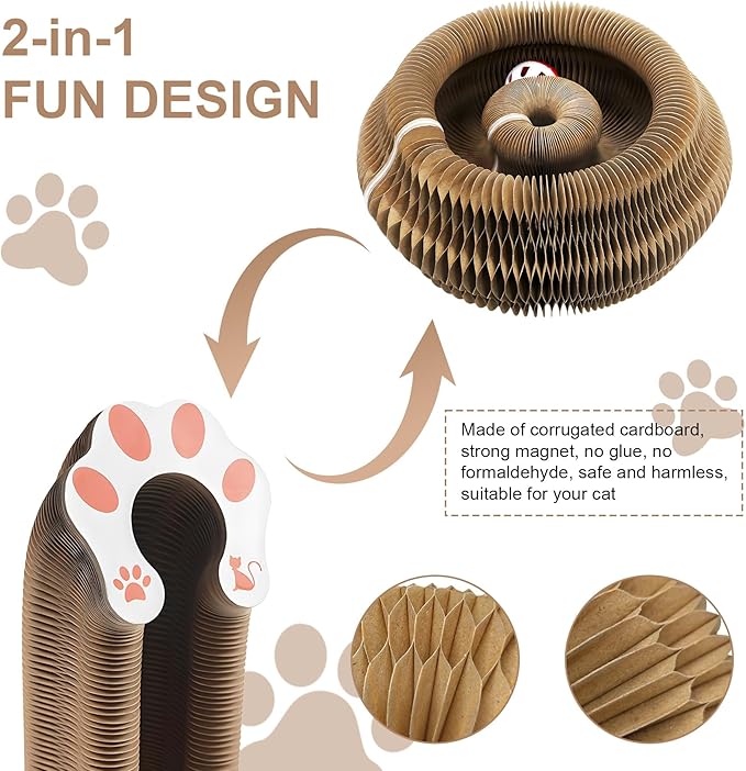 Cat Toy Magic Organ Cat Scratching Board,Cat Scratching Board Compatible with Kitty Kurlz, Brain and Physical Training Activities Suitable for Indoor Cats Toy (1 Pcs)