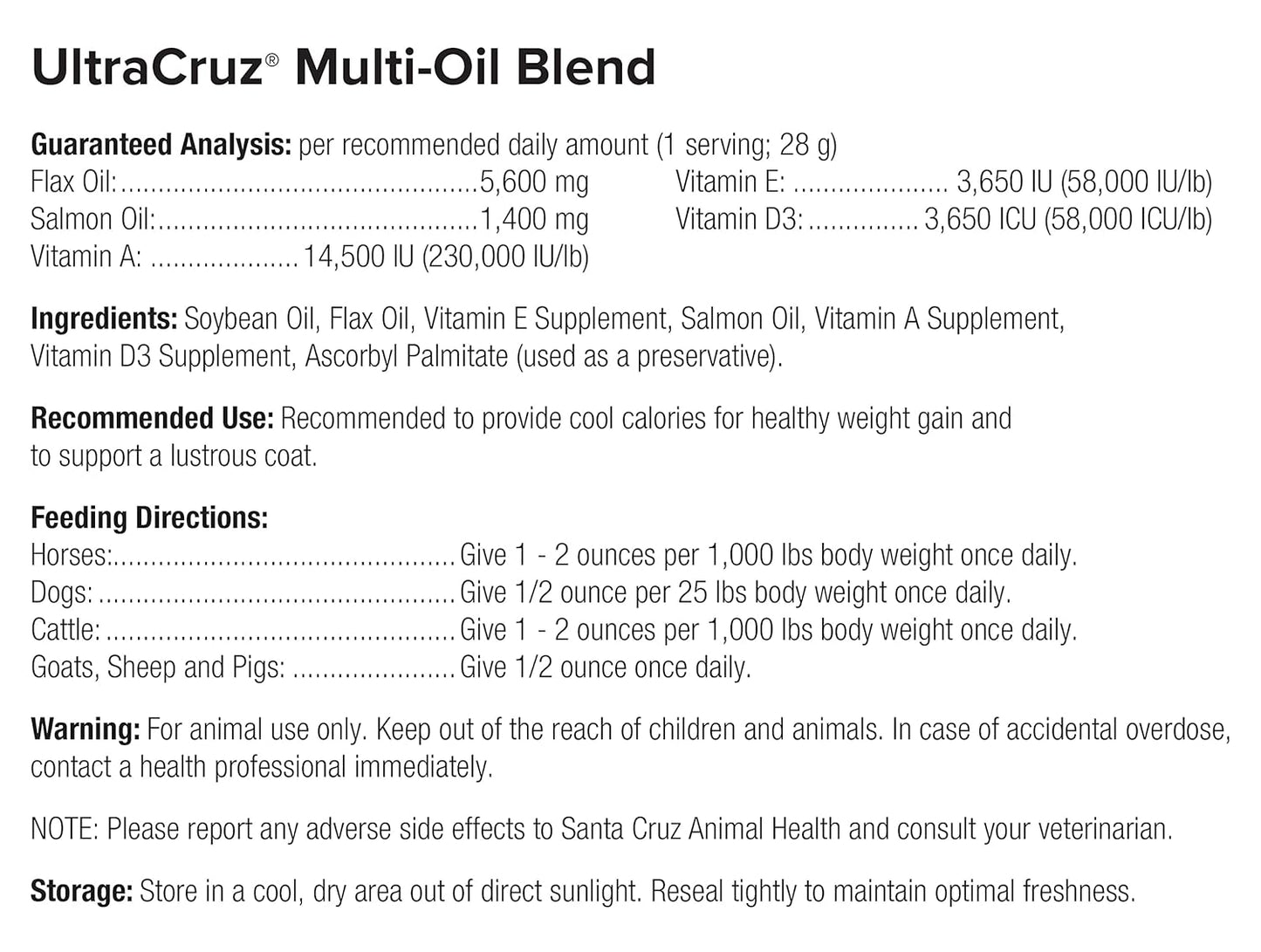 UltraCruz® Equine Multi-Oil Blend, 1 Gallon