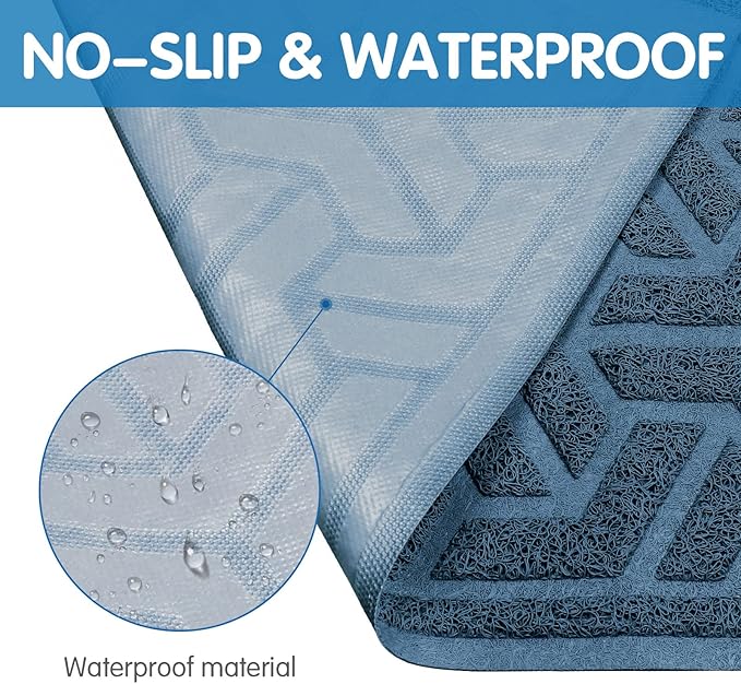 UPSKY Cat Litter Mat, Litter Trapping Mat Soft on Kitty Paws, Large Litter Box Mat 35" x 24" Scatter Control for Indoor Cats Waterproof and Extra Large Pretty Litters Carpet