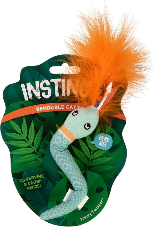 SmartyKat Instincts HappyNip Tricky Twister Bendable Snake Plush Cat Toy, Contains Catnip & Silvervine - Blue, One Size