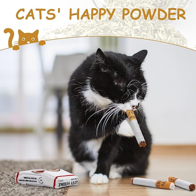 Nocciola 3 Pack Catnip Toys for Cats, Funny Cat Toys Filled with 100% Pure Organic Catnip, Safe Kitten Teething Chew and Kicker Toys, Stress Relieving Fun for Indoor Cats