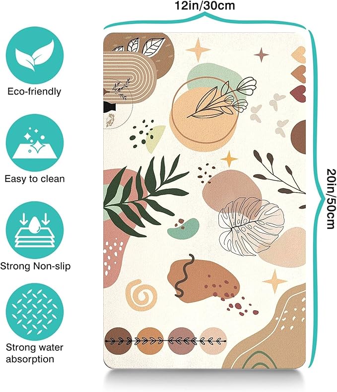 Pet Feeding Mat for Floors Waterproof Dog Mat for Food and Water Absorbent Quick Dry Non Slip mat for Cat Bowls