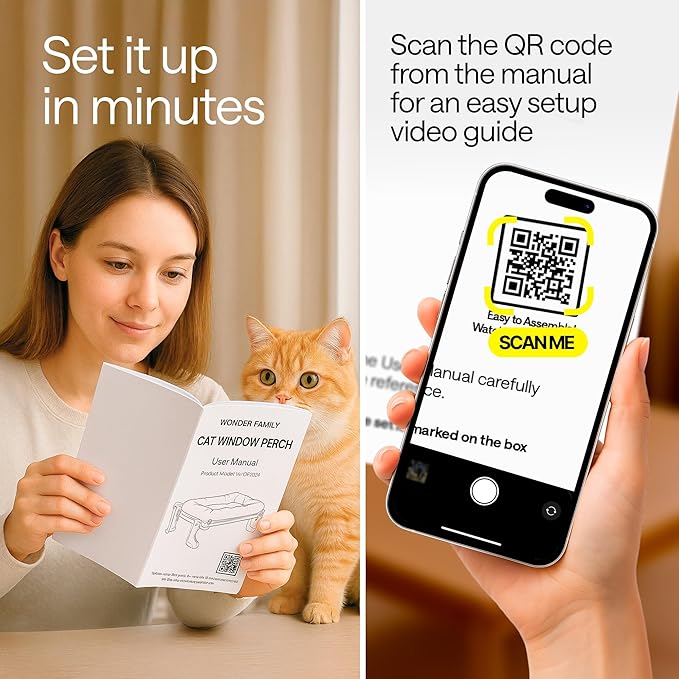 4-in-1 Cat Window Perch for Large Cats – Foldable Adjustable Pet Hammock for Window, Bed, Floor & Sill – Premium Hammock with Reinforced Design