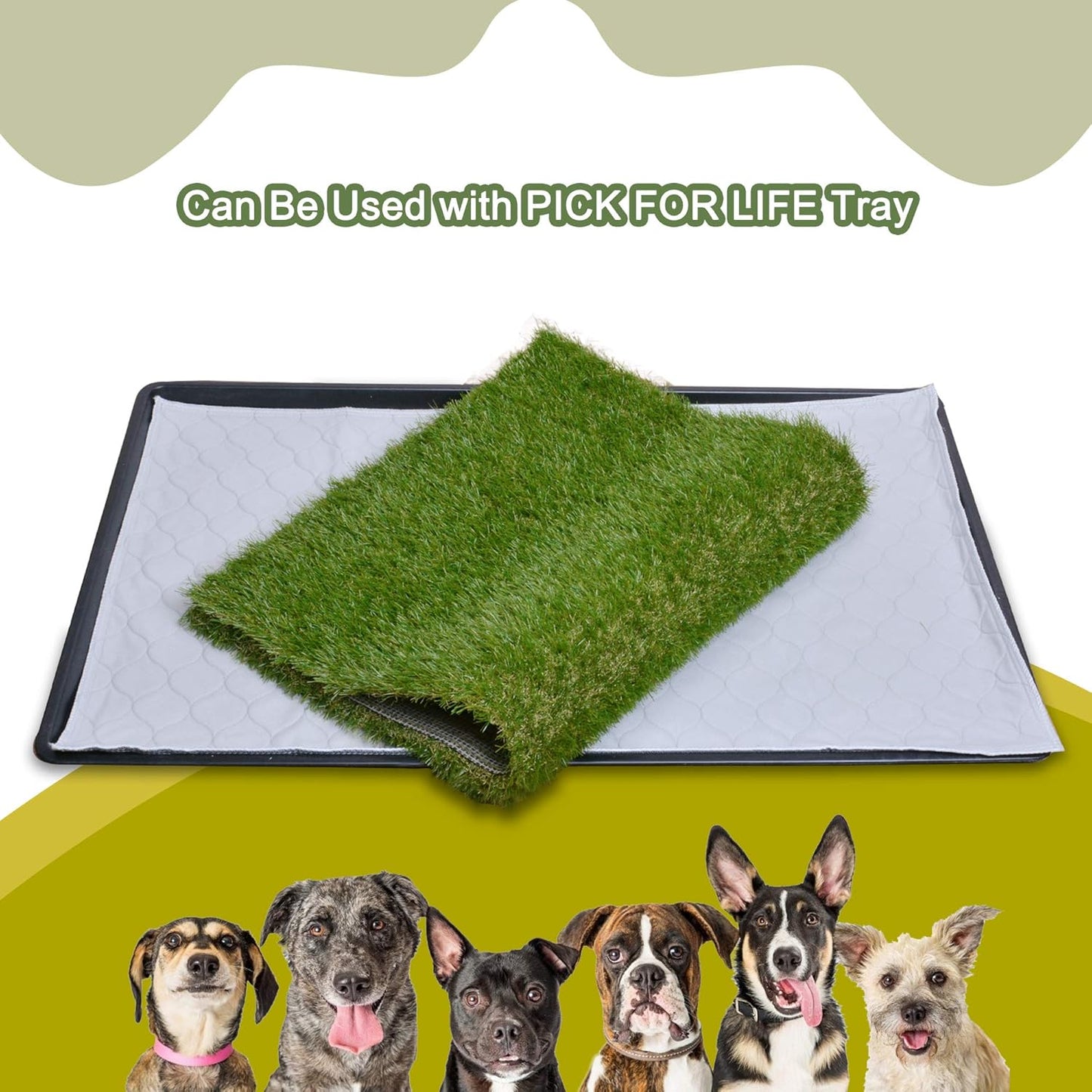 Dog Grass Large Potty Patch, Artificial Dog Grass Bathroom Turf for Pet Training, Washable Puppy Pee Pad, Perfect Indoor/Outdoor Portable Potty Pet Loo
