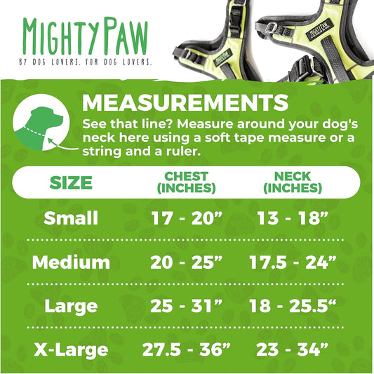 Mighty Paw Sport Harness 2.0 - Padded Canine Accessory - Adjustable Neck and Chest Straps - Enhanced Visibility with Reflective Stitching - Dog Padded Harness with Handle - Large - Black