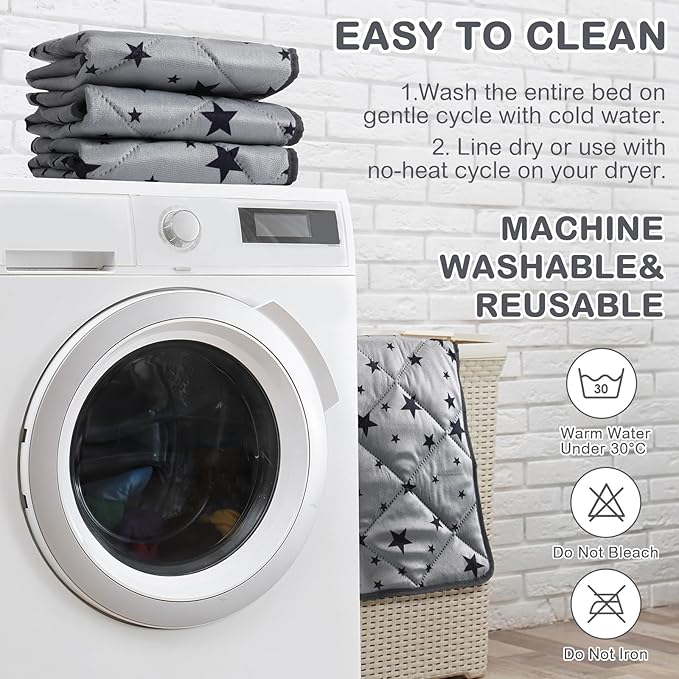 Namalu 4 Pack Self Warming Cat Bed Self Heating Cat Mat Star Pattern Soft Dog Crate Pad Thermal Pet Mat Anti Slip Kennel Washable Dog Warming Bed for Outdoor Indoor(20 x 27.5 Inch,Rectangle)