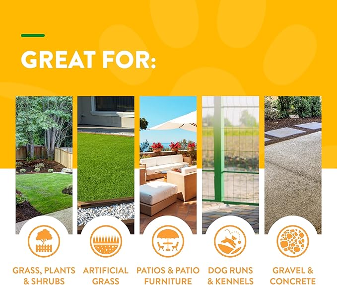 NaturVet – Yard Odor Eliminator – Eliminate Stool and Urine Odors from Lawn and Yard – Designed for Use on Grass, Plants, Patios, Gravel, Concrete & More – 31.6 oz Ready-to-Use with Nozzle