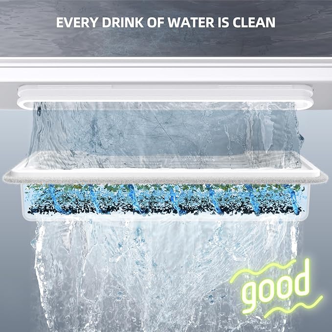 uahpet 6 Pack Replacement Filters & 8 Pack Replacement Filter Sponges for Stainless Steel Pet Fountain Pro (with water level window version), water fountain is not included