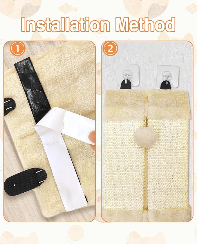 BNOSDM 3 Pack Corner Wall Cat Scratcher Corners Pet Scratch Pad for Cats Vertical Scratching Board Sisal Protector Furniture Pet Wear Resistant Mat for Door Sofa (Beige)