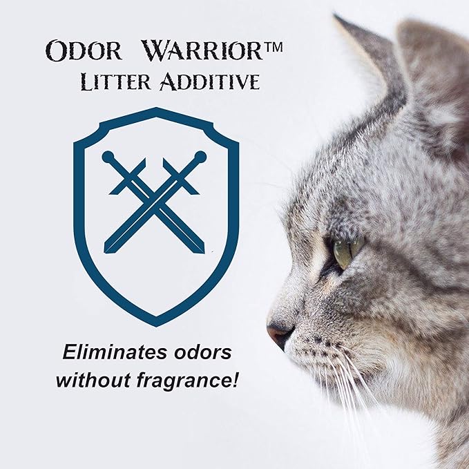 Odor Warrior Cat Litter Deodorizer | Cat Litter Odor Control with Ultra Absorbing Activated Charcoal | Extend The Life of Your Kitty Litter with a Truly Fragrance Free Litter Solution