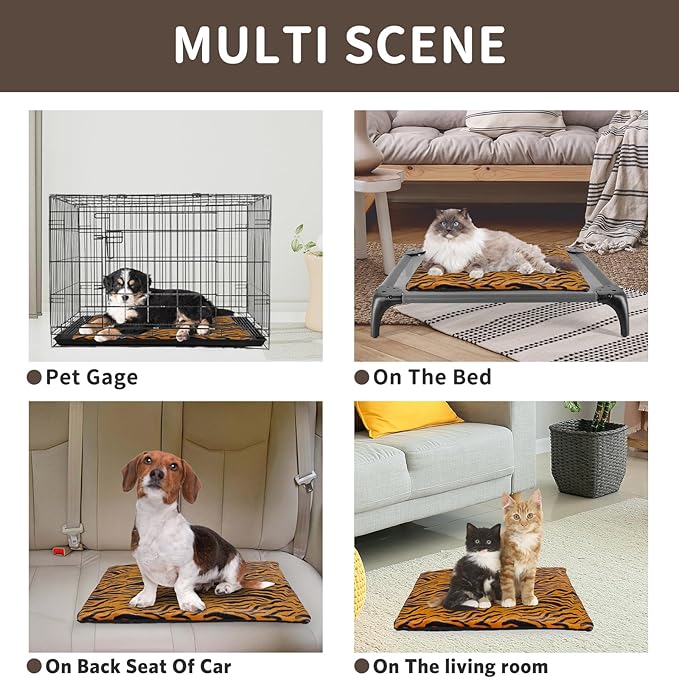 Self-Warming Cat Bed Indoor/Outdoor Super Soft Self Heating Pet Mat Washable Thermal Pad for Cat & Dog 21x15.7 inch