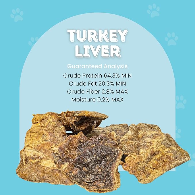 hotspot pets Freeze Dried Turkey Liver Treats for Cats & Dogs -Made in USA, 1lb Big Bag, Single Ingredient All Natural Grain-Free Turkey Liver- Crunchy, Perfect for Training, Topper or Snack