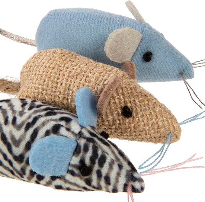 Instincts by SmartyKat 3-Pack Catnip Caravan Mice Plush Cat Toys, Contains Catnip & Silvervine - Multicolor, 3-Pack