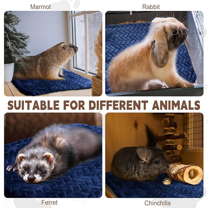 4 Pack Self Heating Cat Pad 16 x 20 Inch Self Warming Cat Bed Non Slip Warm Dog Pad Mat Washable Pet Kennel Crate Bed Mat for Indoor Outdoor Pets(Navy Blue,16 x 20 Inch)