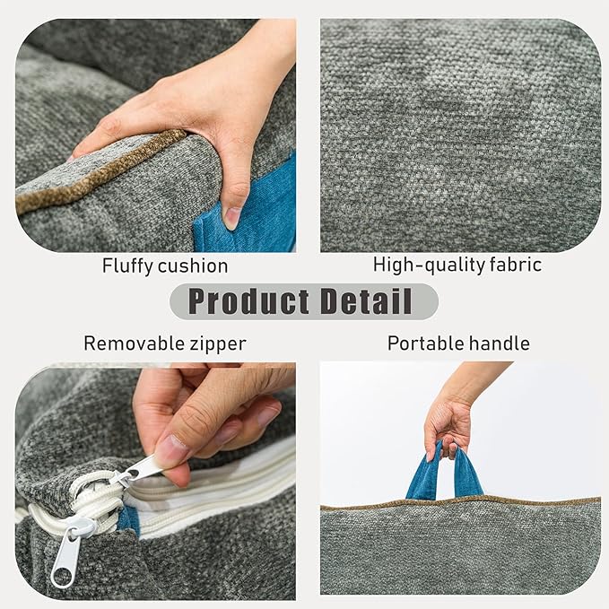 Orthopedic Dog Bed for Small Dogs - Washable Pet Bed with Removable Side Bolsters, Non-Slip Durable, Plush Cat Sofa for Comfort - Soft Supportive Small Dog Sofa (Black)