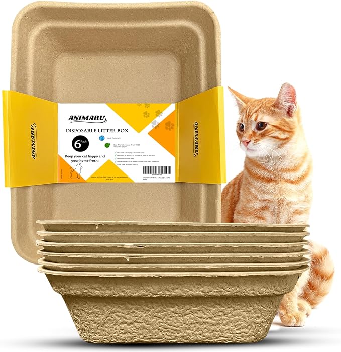 Disposable Litter Boxes (Brown, Large 6-Pack)