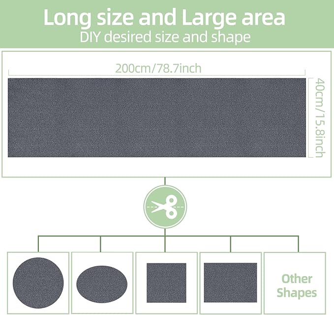 Cat Scratch Mat 78.7"x15.8",Replacement Cat Scratching Post or Scratch Pad,DIY Cat Tree Shelf,Decoration Cat Tower,Protector Couch Furniture or Wall (Black)