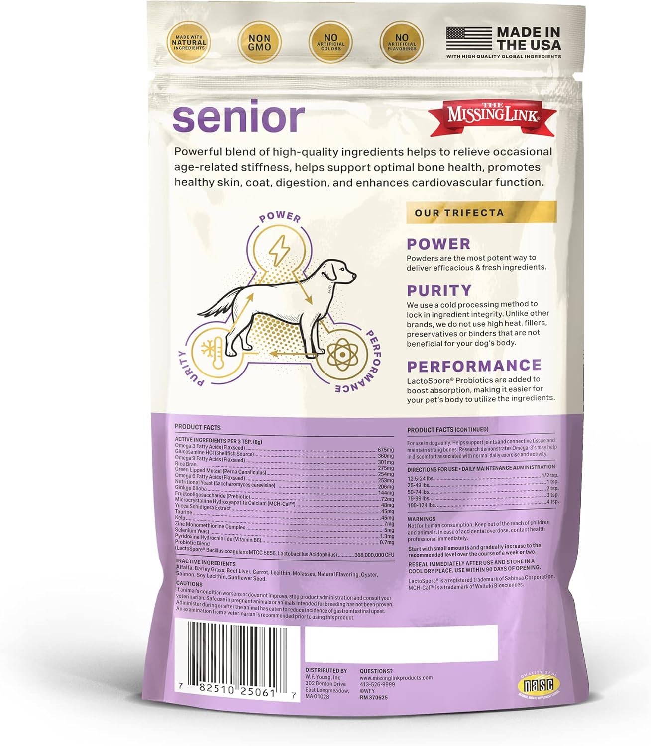 The Missing Link Senior Dog Supplement 1lb Bag - Powerful Powder Supports Bones, Joints, Skin, Coat, Heart, Eyes, Memory & Cognition